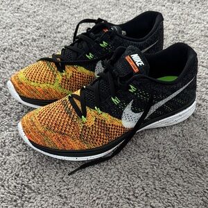 Nike Multicolor Knit Sneakers - Orange, Black, Green (RARE)
